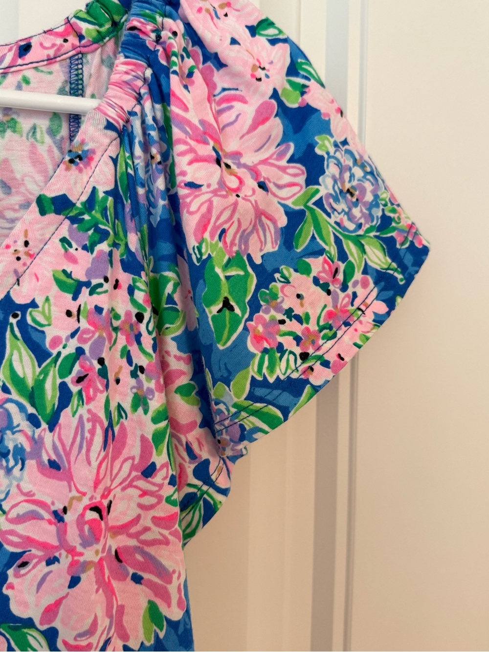 Lilly Pulitzer Kawai Flutter Sleeve Tiered Knit Cotton Dress Size Large - Picture 3 of 9